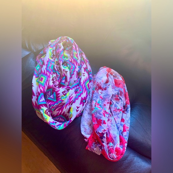Two Infinity Scarves | Aztec Pattern | Flower Pattern | Free with Purchase - Picture 3 of 7